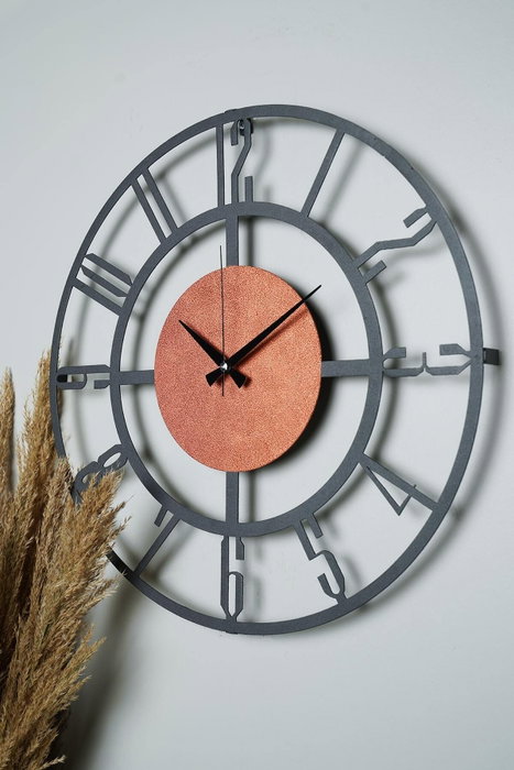 Wallity Reloj de Pared Decorativo Negro y Naranja
